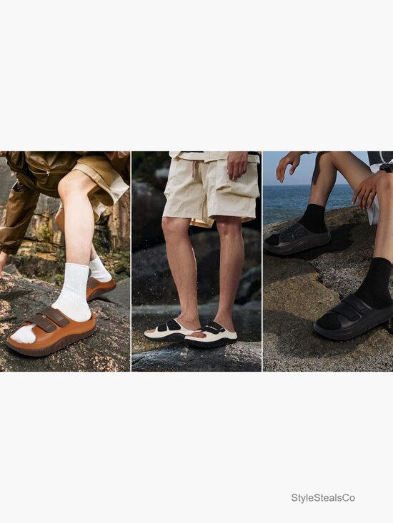 Mens Recovery Sandals Orthopedic Slides Cushioned Plantar Fasciitis Comfort